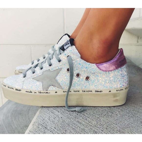 Golden Goose Hi Star Glitter Pink Sneakers Sz. 40 (US 10) - Picture 1 of 16
